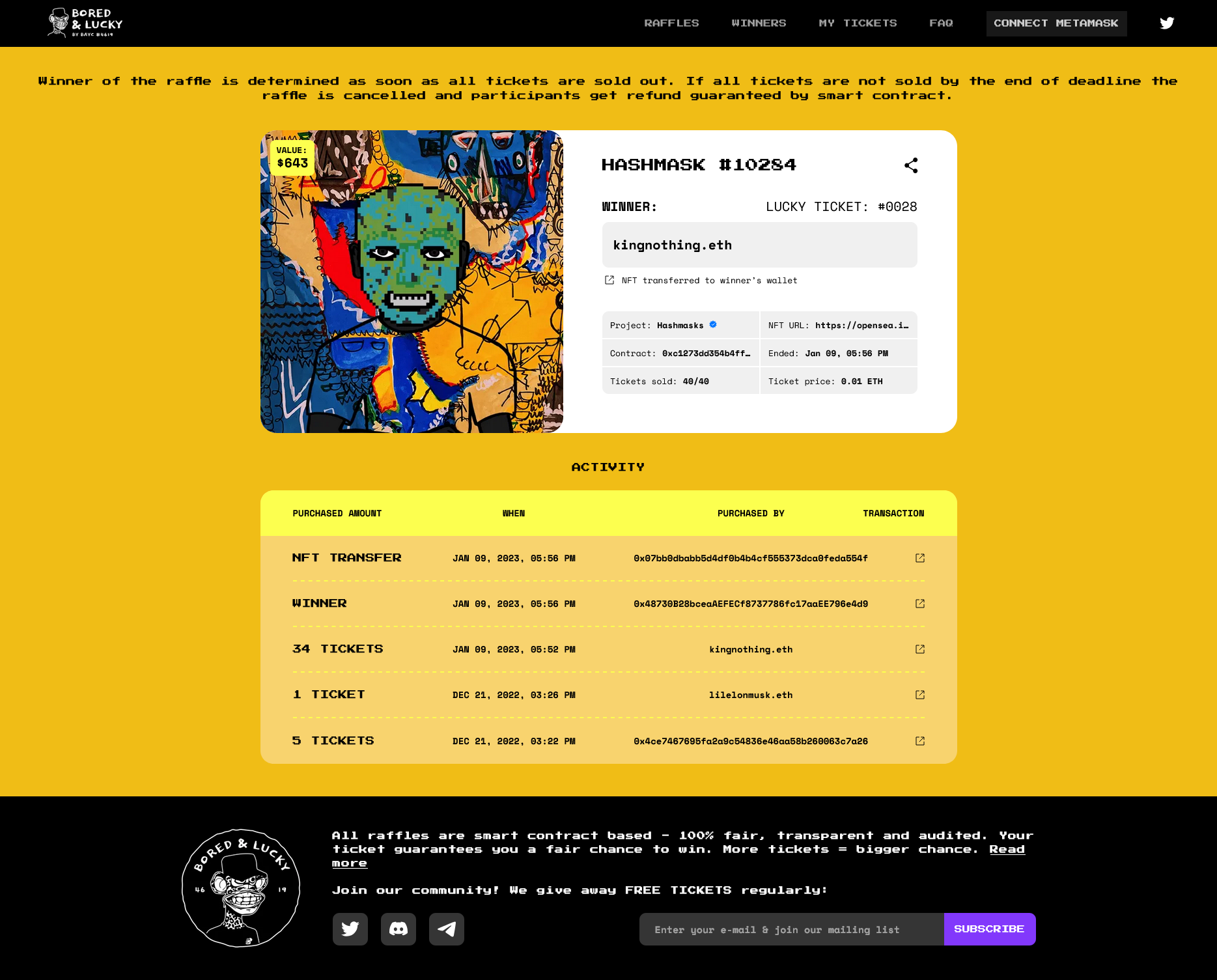 Project's UI mockup